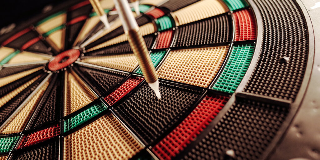 Darts competition took a fun turn. All players present at the
